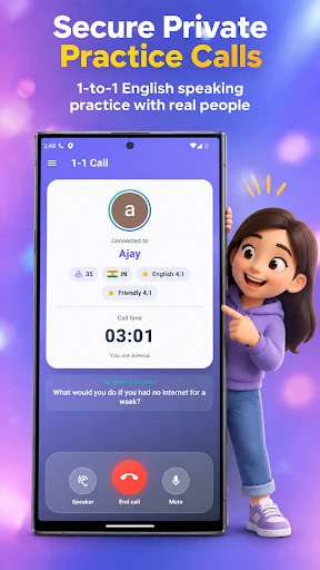 A 1-to-1 practice call in EnglishTalky