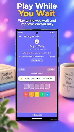 Word game while waiting for a partner in EnglishTalky